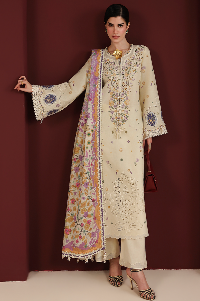 Jazmin Iris Luxury Lawn Unstitched Embroidered 3Pc Suit IL26-D01