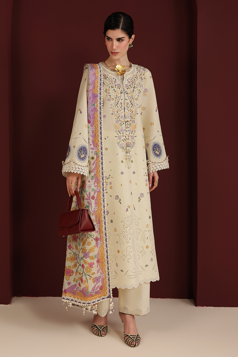 Jazmin Iris Luxury Lawn Unstitched Embroidered 3Pc Suit IL26-D01