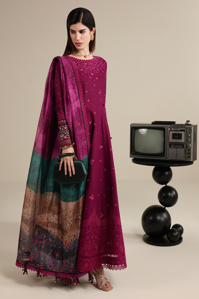 Jazmin Iris Luxury Lawn Unstitched Embroidered 3Pc Suit IL26-D02