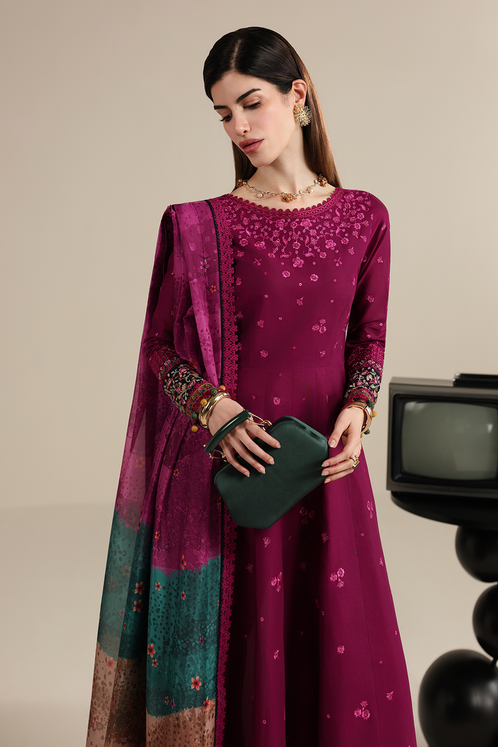 Jazmin Iris Luxury Lawn Unstitched Embroidered 3Pc Suit IL26-D02