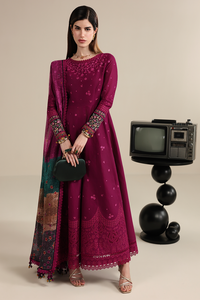 Jazmin Iris Luxury Lawn Unstitched Embroidered 3Pc Suit IL26-D02