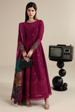 Jazmin Iris Luxury Lawn Unstitched Embroidered 3Pc Suit IL26-D02