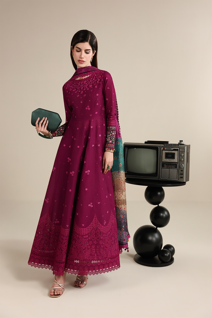 Jazmin Iris Luxury Lawn Unstitched Embroidered 3Pc Suit IL26-D02