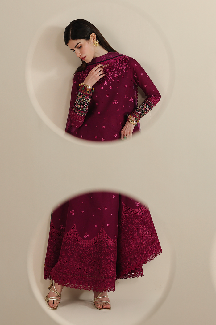 Jazmin Iris Luxury Lawn Unstitched Embroidered 3Pc Suit IL26-D02