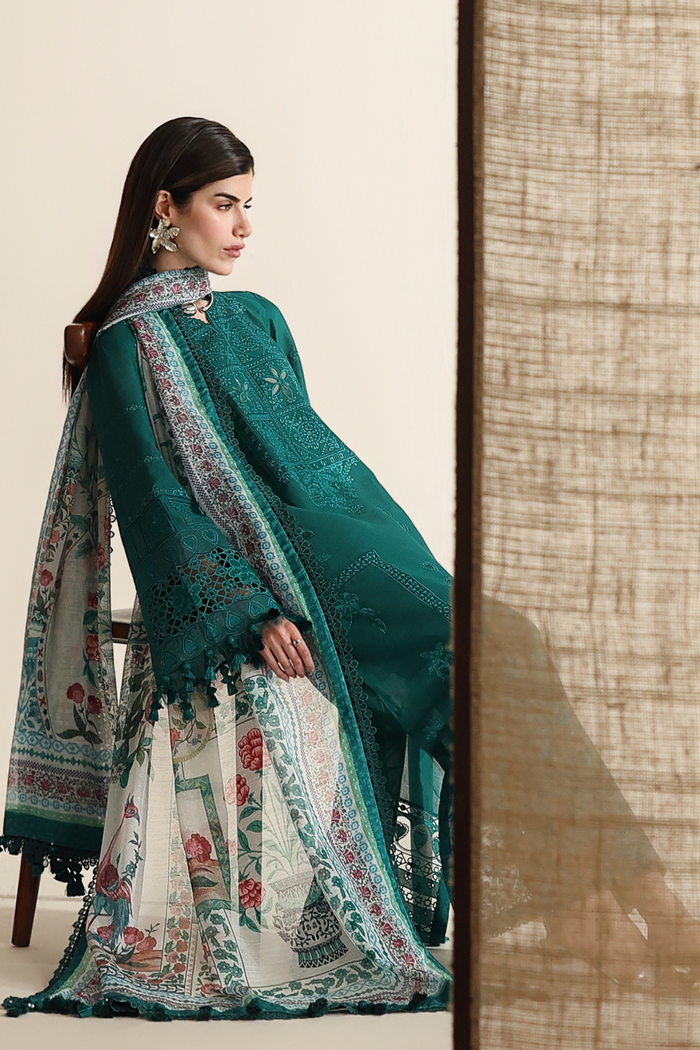 Jazmin Iris Luxury Lawn Unstitched Embroidered 3Pc Suit IL26-D03