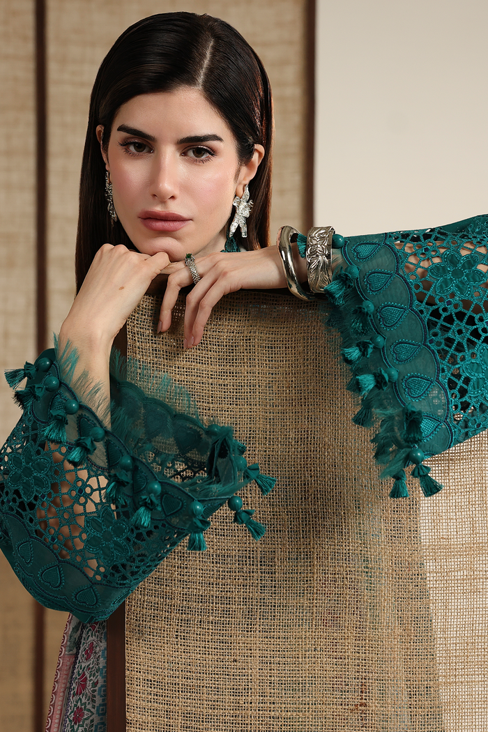 Jazmin Iris Luxury Lawn Unstitched Embroidered 3Pc Suit IL26-D03