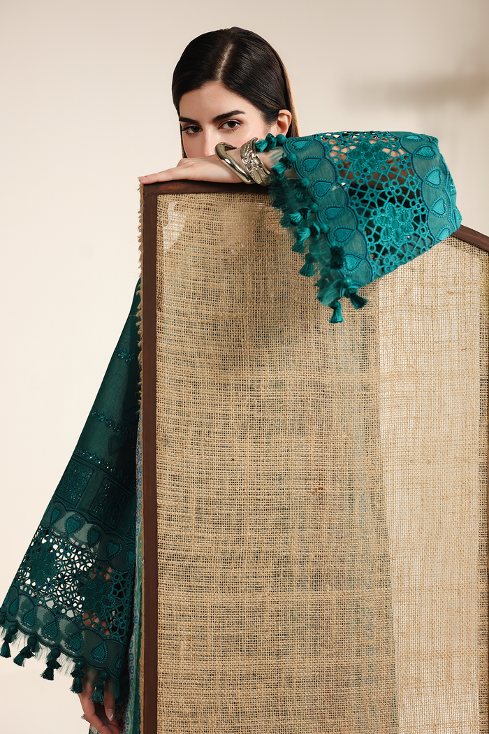 Jazmin Iris Luxury Lawn Unstitched Embroidered 3Pc Suit IL26-D03