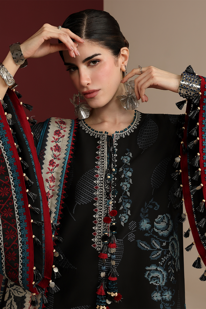 Jazmin Iris Luxury Lawn Unstitched Embroidered 3Pc Suit IL26-D05