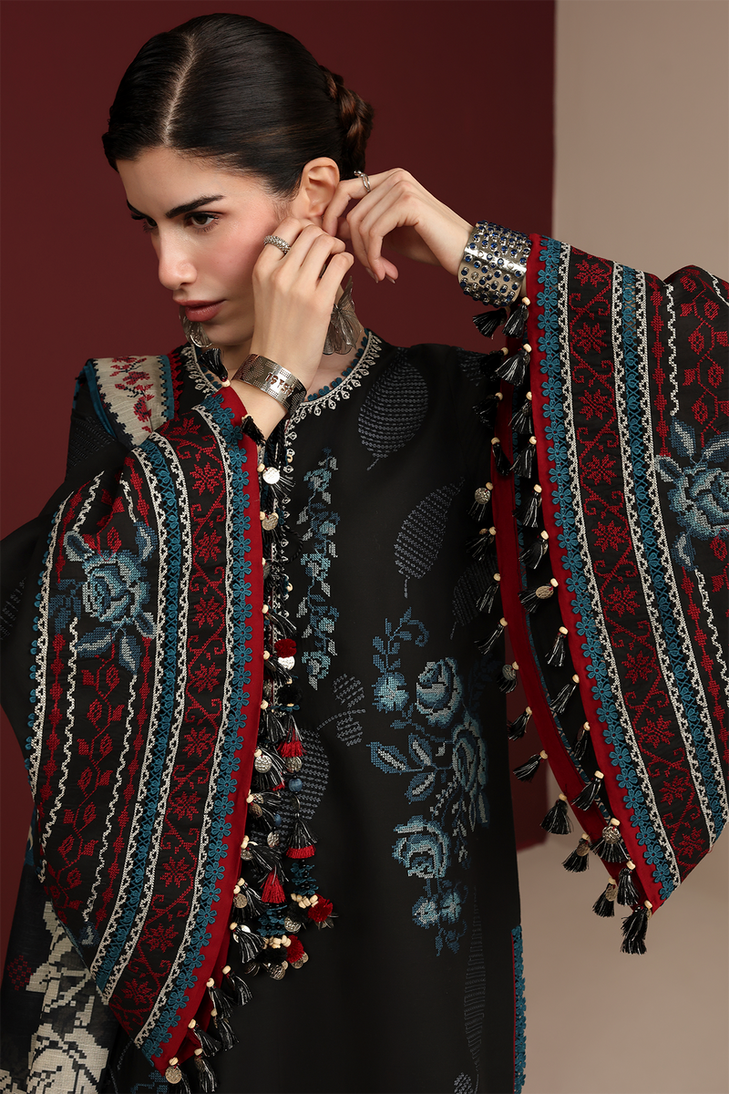 Jazmin Iris Luxury Lawn Unstitched Embroidered 3Pc Suit IL26-D05