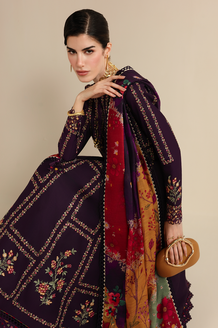 Jazmin Iris Luxury Lawn Unstitched Embroidered 3Pc Suit IL26-D06
