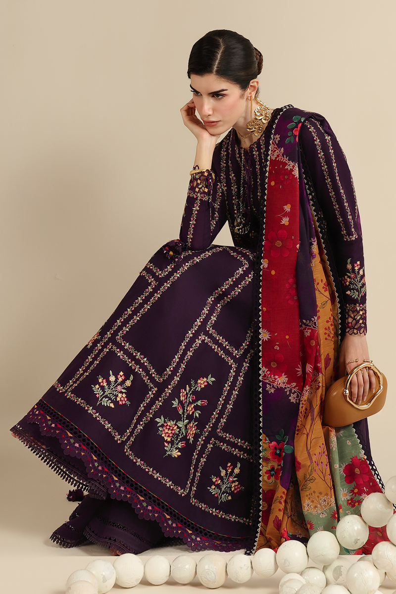 Jazmin Iris Luxury Lawn Unstitched Embroidered 3Pc Suit IL26-D06