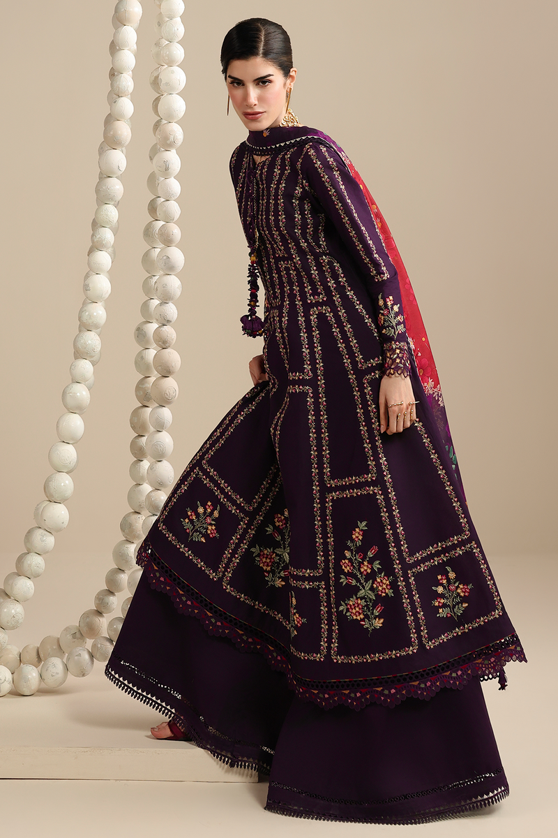 Jazmin Iris Luxury Lawn Unstitched Embroidered 3Pc Suit IL26-D06