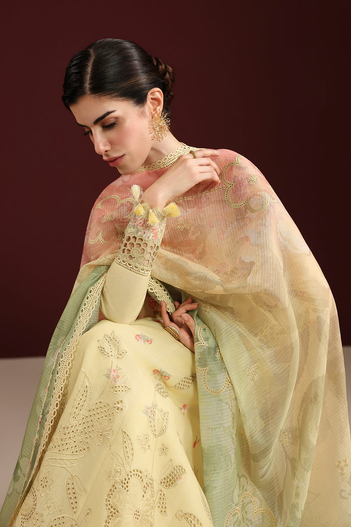 Jazmin Iris Luxury Lawn Unstitched Embroidered 3Pc Suit IL26-D07