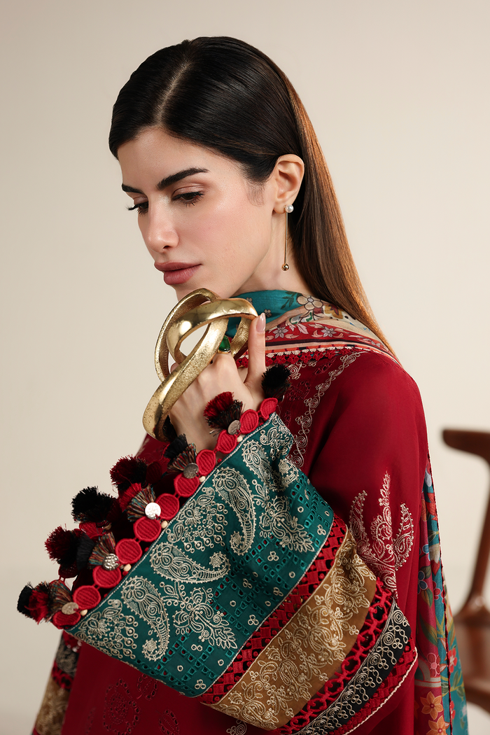 Jazmin Iris Luxury Lawn Unstitched Embroidered 3Pc Suit IL26-D08