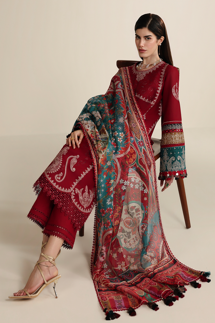 Jazmin Iris Luxury Lawn Unstitched Embroidered 3Pc Suit IL26-D08