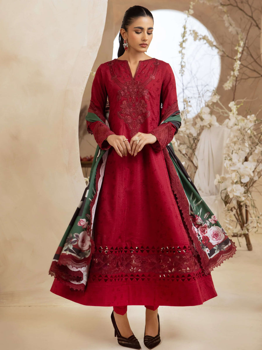 IZNIK Embroidered Winter Viscose Unstitched 3Pc Suit ILW-01 Fiorella