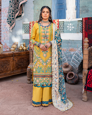 Maria Osama Khan Sakhiyaan Unstitched Winter Khaddar Suit - Sandal