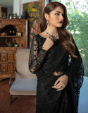 Emaan Adeel Luxury Embroidered Formal Wedding Saree PR-58 MAJESTIC BLACK