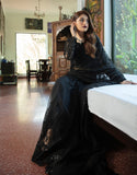 Emaan Adeel Luxury Embroidered Formal Wedding Saree PR-58 MAJESTIC BLACK