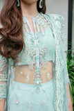 Saad Shaikh Fleurie Luxury Embroidered Net Suit - MARINE