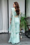 Saad Shaikh Fleurie Luxury Embroidered Net Suit - MARINE