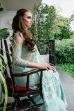 Saad Shaikh Fleurie Luxury Embroidered Net Suit - MARINE