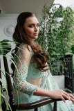 Saad Shaikh Fleurie Luxury Embroidered Net Suit - MARINE