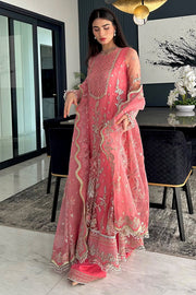 Saad Shaikh Fleurie Vol-02 Luxury Embroidered Net Unstitched 3Pc Suit - Sandy