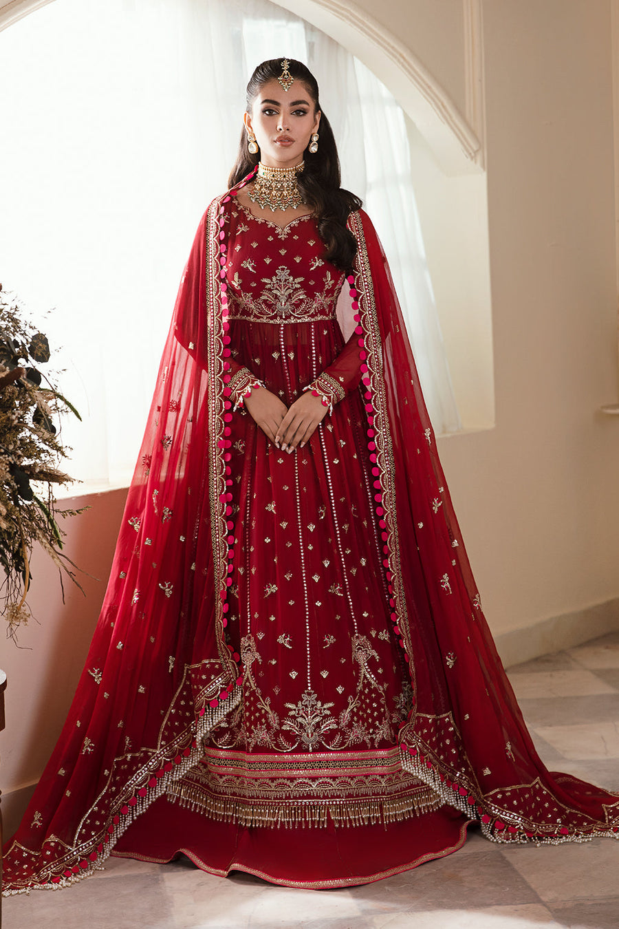 Zarposh Amirah Embroidered Chiffon Unstitched 3Pc Suit - Ulfat