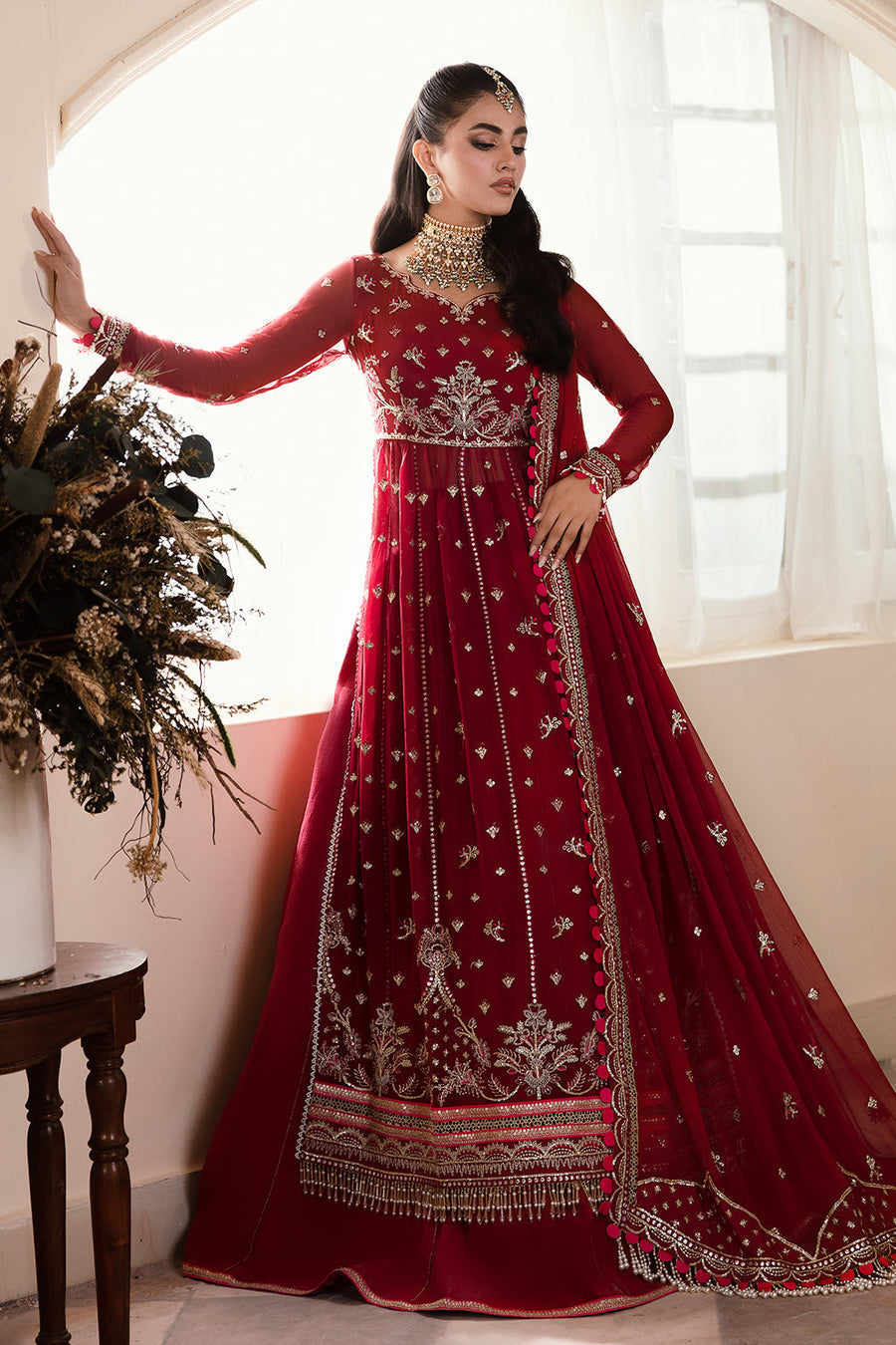 Zarposh Amirah Embroidered Chiffon Unstitched 3Pc Suit - Ulfat