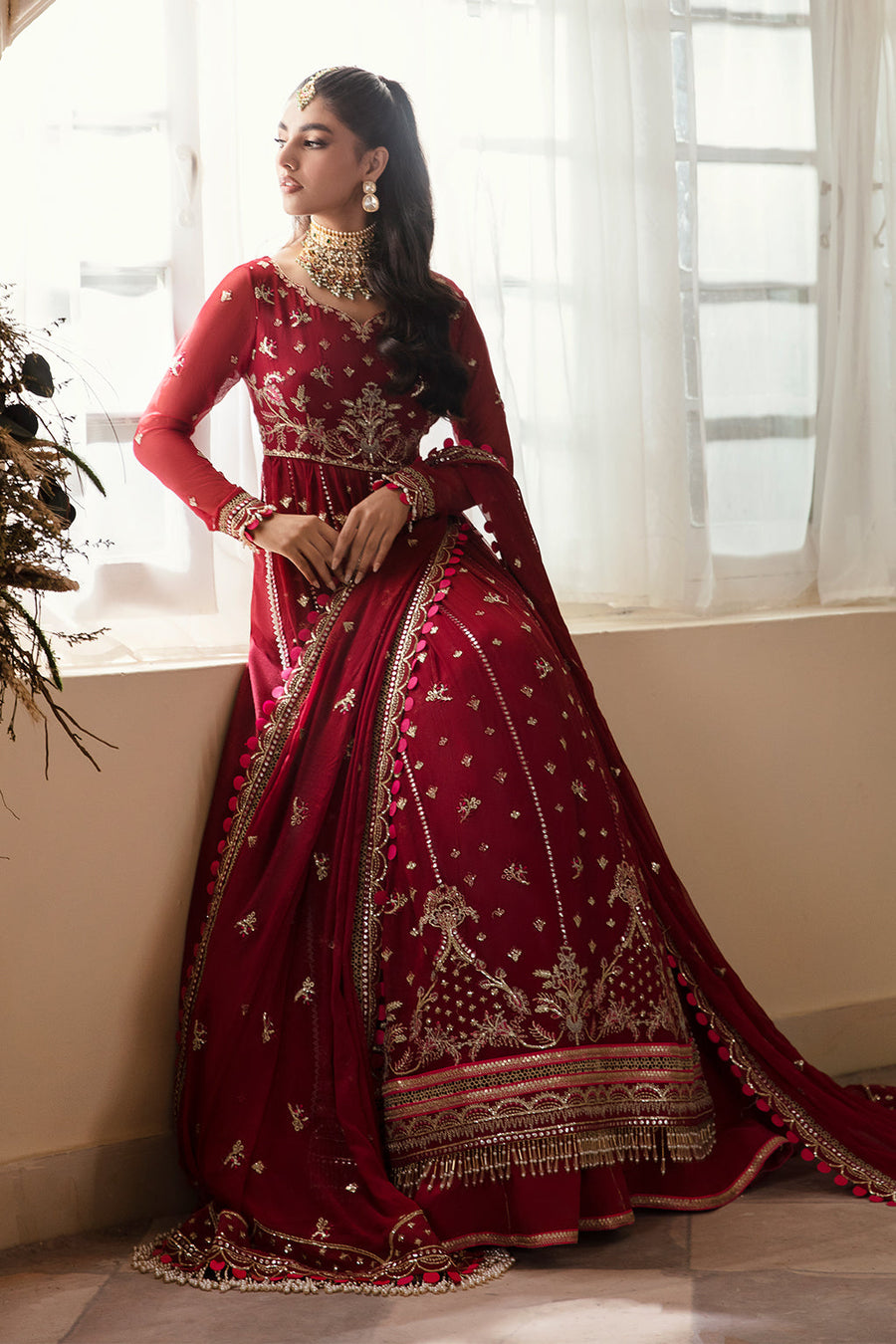 Zarposh Amirah Embroidered Chiffon Unstitched 3Pc Suit - Ulfat