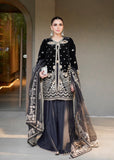 Sardinia La'More Embroidered Velvet Unstitched 3Pc Suit - Midnight Lush