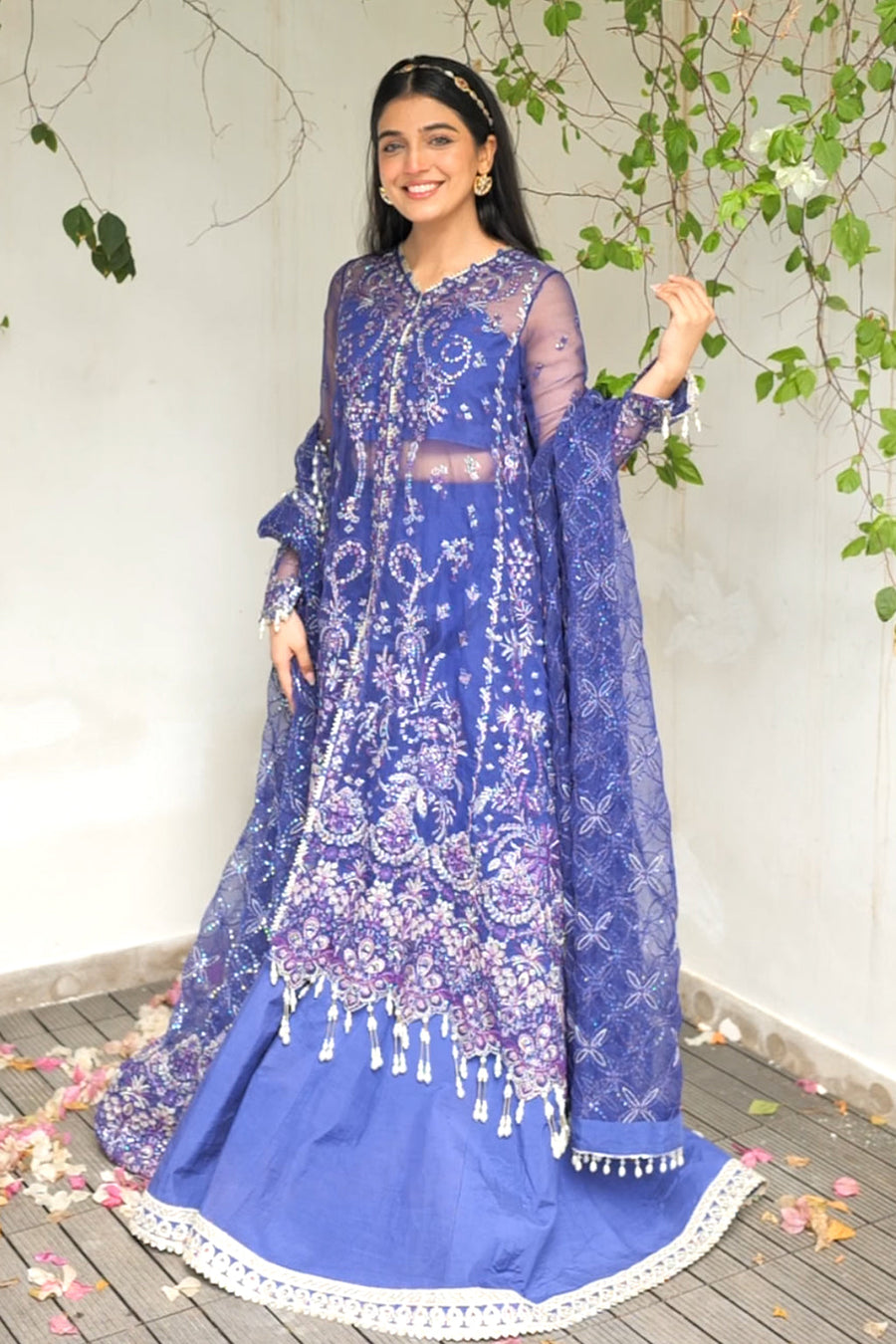 Silsila by Saad Shaikh Embroidered Organza Unstitched 3Pc Suit D-08 Onara