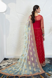 Zarposh Safarnama Festive Embroidered Net Unstitched 3Pc Suit - Lark 05