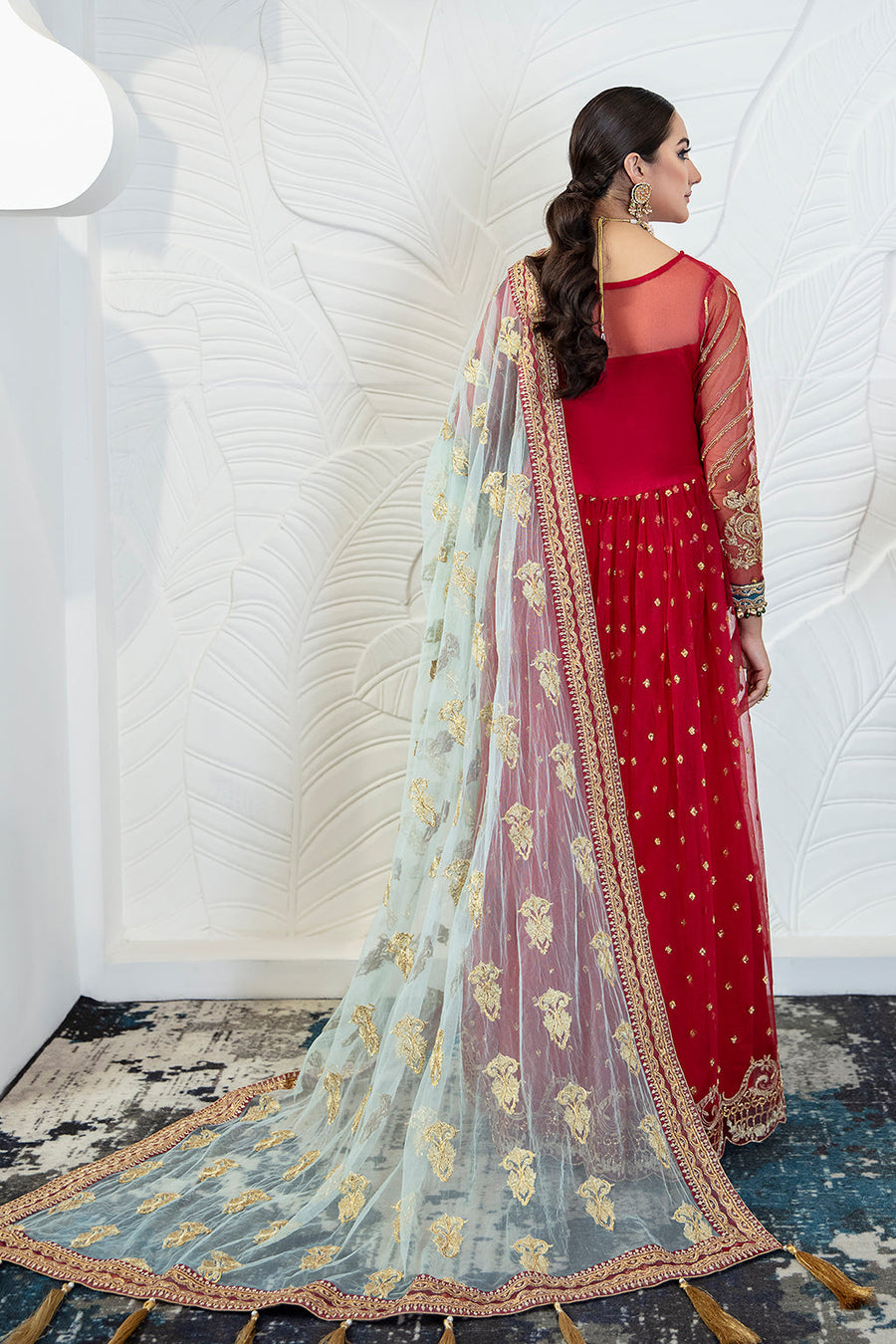 Zarposh Safarnama Festive Embroidered Net Unstitched 3Pc Suit - Lark 05