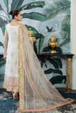 Zarposh Safarnama Festive Embroidered Net Unstitched 3Pc Suit - Egret 07