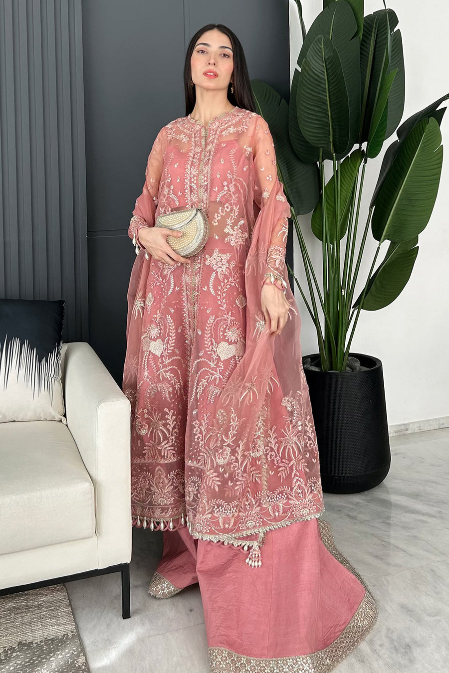 Silsila by Saad Shaikh Embroidered Organza Unstitched 3Pc Suit D-03 Leya