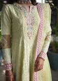 MOK Rang e Noor Embroidered Grip 3Pc Suit Nargis - Yellow