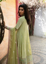 MOK Rang e Noor Embroidered Grip 3Pc Suit Nargis - Yellow