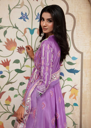 MOK Rang e Noor Embroidered Grip 3Pc Suit Kanwal - Lilac