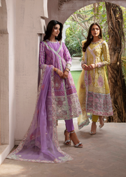 MOK Rang e Noor Embroidered Grip 3Pc Suit Kanwal - Lilac
