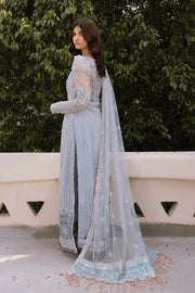 Zarposh Safarnama Festive Embroidered Net Unstitched 3Pc Suit - VERBENA
