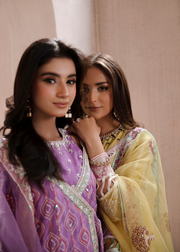 MOK Rang e Noor Embroidered Grip 3Pc Suit Kanwal - Lilac