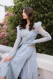 Zarposh Safarnama Festive Embroidered Net Unstitched 3Pc Suit - VERBENA