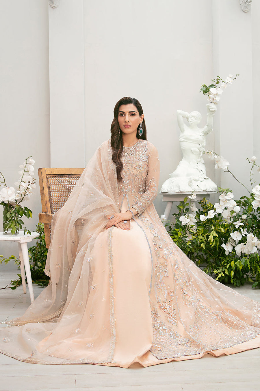 Sardinia La'more Embroidered Organza Unstitched 3Pc Suit SR-106 Tulip Tales
