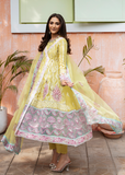 MOK Rang e Noor Embroidered Grip 3Pc Suit Kanwal - Yellow
