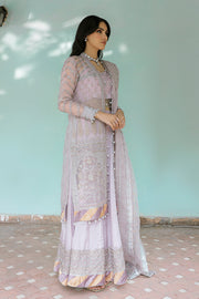 Zarposh Safarnama Festive Embroidered Organza Unstitched 3Pc Suit - SALVIA