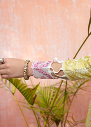 MOK Rang e Noor Embroidered Grip 3Pc Suit Kanwal - Yellow