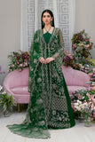 Sardinia La'more Embroidered Poly Net Unstitched 3Pc Suit SR-105 Exotic Emerald