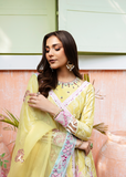 MOK Rang e Noor Embroidered Grip 3Pc Suit Kanwal - Yellow